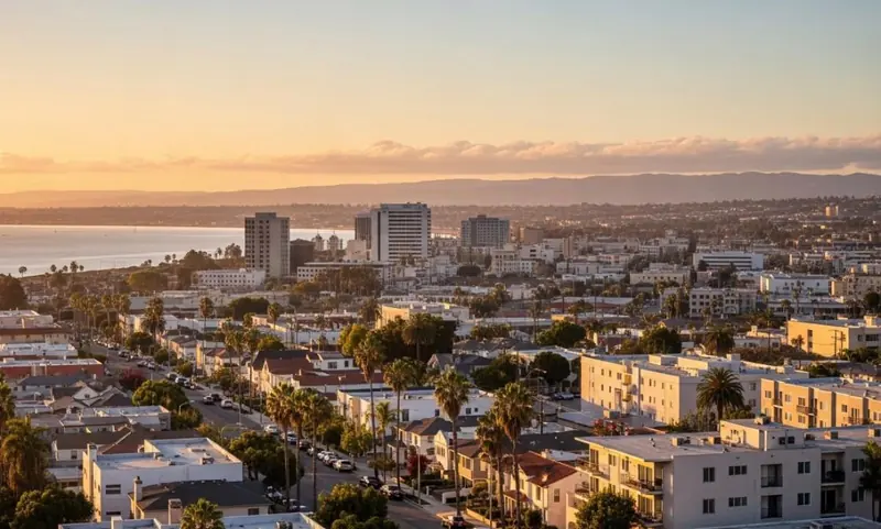 National City skyline at sunset