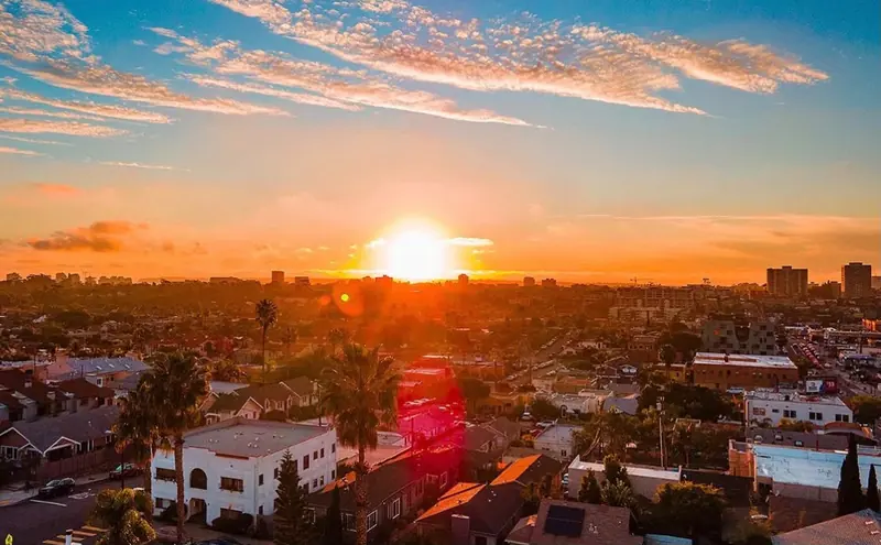 Sunset over the North Park neighborhood of San Diego